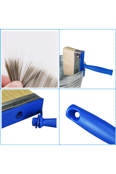Badem10 3×12 Solvent Resistant Tin Brush No Shedding Paint Primer Plastic Handle Ceiling Bristle Interior Exterior Siding