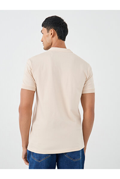 Styli Pure Cotton Jersey Mandarin Collar Polo T-Shirt