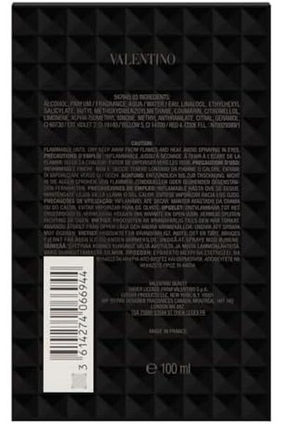Valentino Uomo Born In Roma Rockstud Noir Eau de Toilette for Men 3.4 Fl Oz