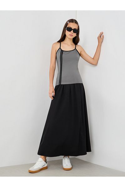 Styli Striped Contrast Trim Strappy Cami Top