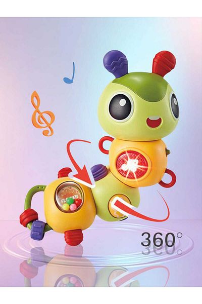 OEM Interactive rotating toy Musical Caterpillar with lights and sounds, 18 months+