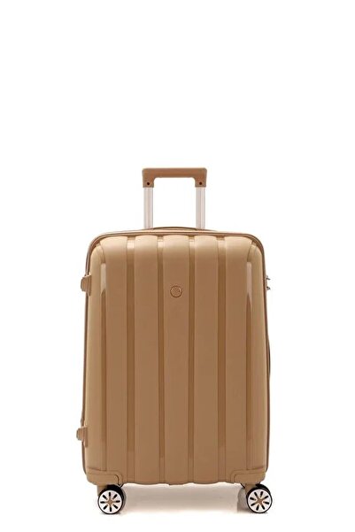 MÇS Mçs V305 Ultra Hafif Plastik Materyal Polipropilen Orta Boy Valiz - Şampanya