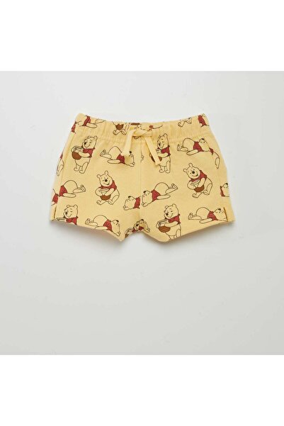 KIABI شورت قطني "ستيتش" باللون الأصفر