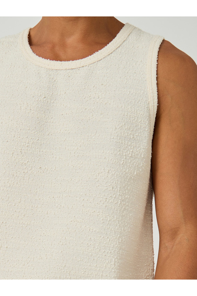 Styli Textured Crew Neck Regular Fit Tank T-Shirt