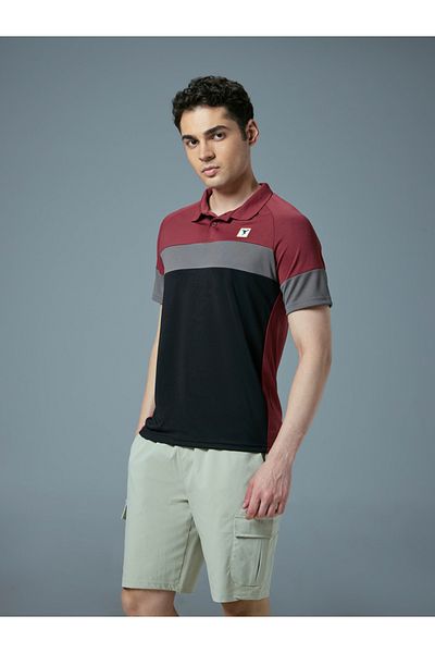 Technosport By Styli Color Block Short Sleeve Slim Fit Polo T-Shirt