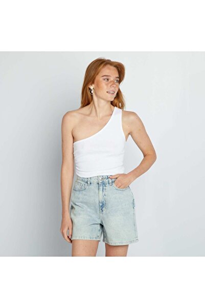 KIABI High-rise denim shorts BLUE