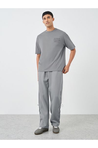 Styli Embossed Print Terry Oversized T-Shirt