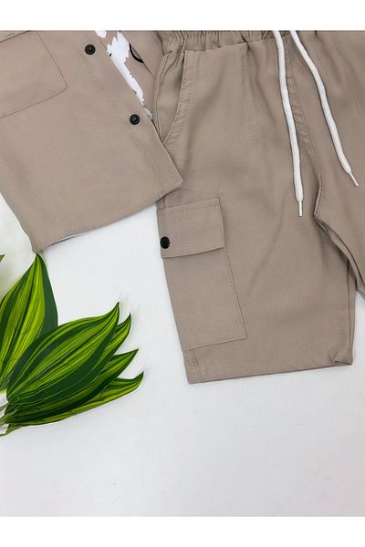 YEDİLALE Gabardine Triple Summer Men's Shorts Suit [3\10 Age Range]
