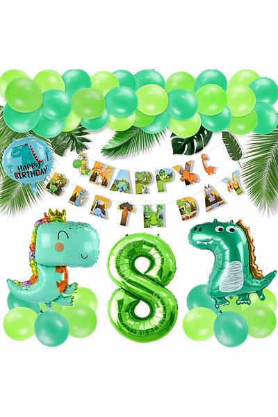 KATELUO birthday set, number 8, latex/foil, green