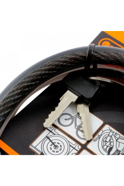 Tactix Durable Tamper-Resistant Bicycle Cable Lock with Keys 1.5 x 80 cm