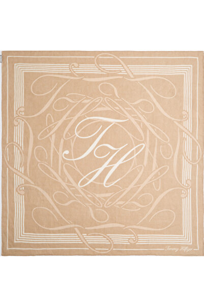 Tommy Hilfiger Th Summer Linen Square Kadın Bej Şal