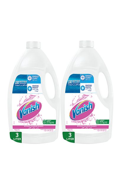 Vanish Laundry Stain Remover Liquid for Whites, 3L x2