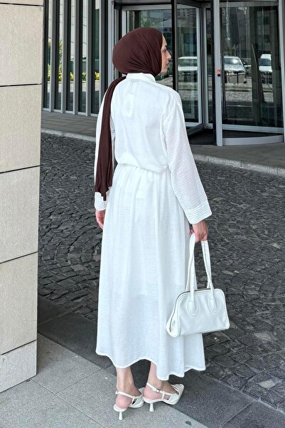 lamelif Pera Linen Skirt Suit Ecru