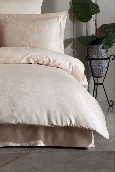 VAROL Liyosel Jacquard Duvet Cover Set Single - Eva Cappuccino
