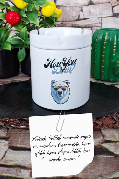 qoeuyl boutique Πώς είσαι; Διασκεδαστικό τυπωμένο κεραμικό καπάκι χωρίς οσμή τασάκι