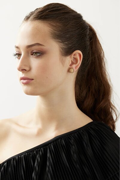 NARRU Handmade NARRU earrings, round, 1.2 mm, red, gold and translucent, Koralia