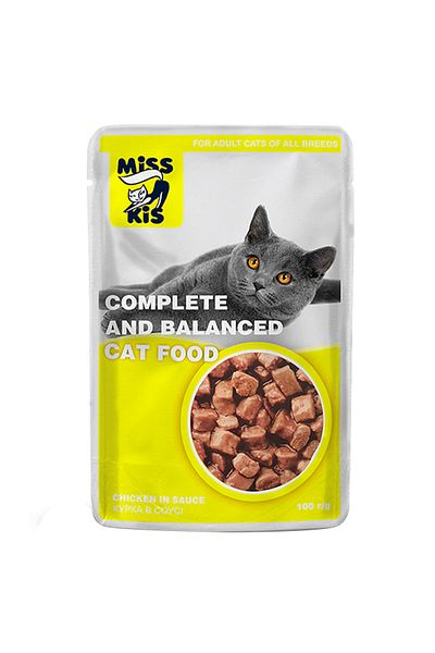 OEM Wet cat food with chicken, Adult, Miss Kis, 100 gr