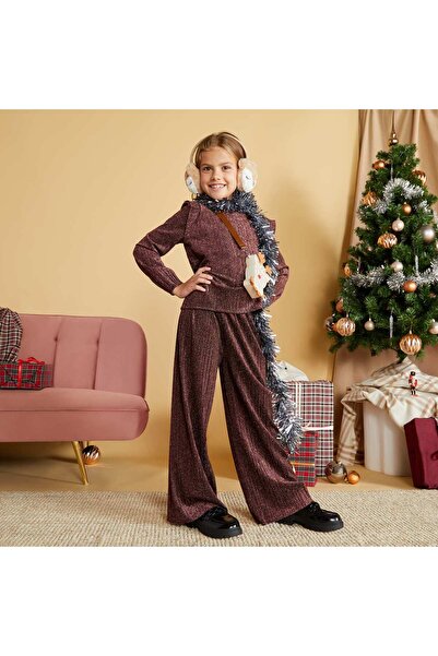 KIABI Kiss knit fabric trousers BLACK