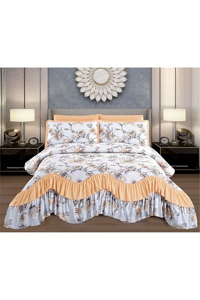 CHIRASO CHIRASO Bedspread Set, Finet Microfiber, Ruffles, 3 Pieces, 220x270cm, 2 Pillowcases 50x70+5cm