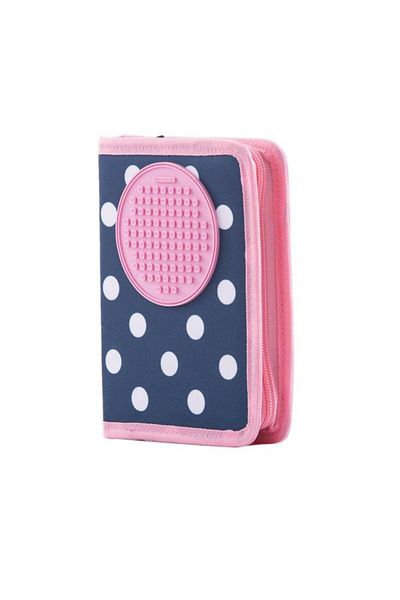pixie Pencil Case, Pixie, Polyester/Silicone, 19 x 14.5 x 2.7 cm, Polka Dot Pattern, Multicolor