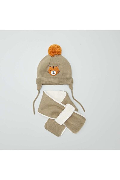 KIABI 2-piece set - Beanie + scarf set GREEN