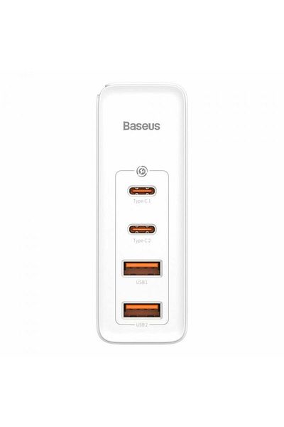 Baseus Charger 2x USB-C PD 100W, 2x USB-A QC3.0 + Type-C Cable - (CCGAN2P-L02) - White
