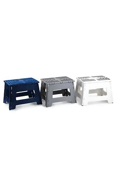 Core Kitchen Durable Plastic Foldable Step Stool Assorted Color 22cm