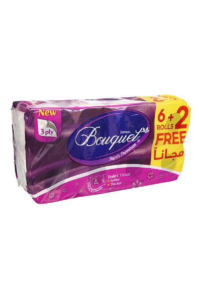 Sanita 8-Piece Bouquet Super Premium Toilet Paper Roll Set White