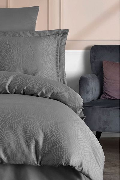 VAROL Σετ Παπλωματοθήκη Liyosel Jacquard Μονό - Lienzo Anthracite