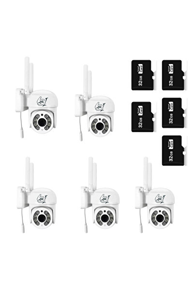 COBI SMART® Set 5 camere de supraveghere 8161QJ, Wi-Fi, rotatie 355°, Full HD, 2MP, 5 carduri de memorie 32 GB