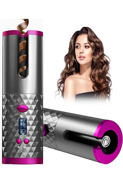 COOYA Cordless Auto Hair Curler, with LCD Display,Adjustable Temperature & Timer, for Hair Styling Medium