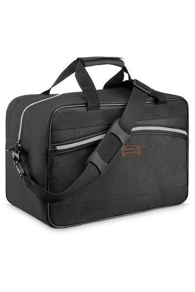 zagatto Airplane cabin bag 20L, black, compact 40x20x25 cm, travel-ready, Wizz/Ryanair fit, ZG835