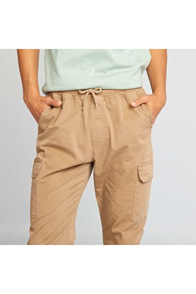 KIABI Multi-pocket stretch cotton trousers BEIGE