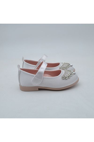 Arçın Shoes Girl's Satin Stone Detailed Ballerina Shoes - Comfortable and Stylish Design