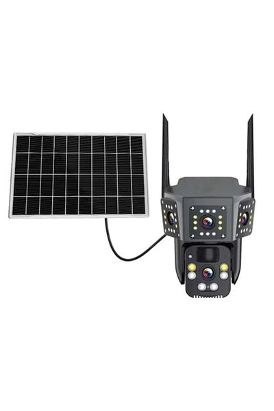 COBI SMART® Surveillance camera, 4G Smart Solar V380 Pro zy-a6-3-wifi, Full HD, 3 Lenses, 355° Pan, 95° Tilt