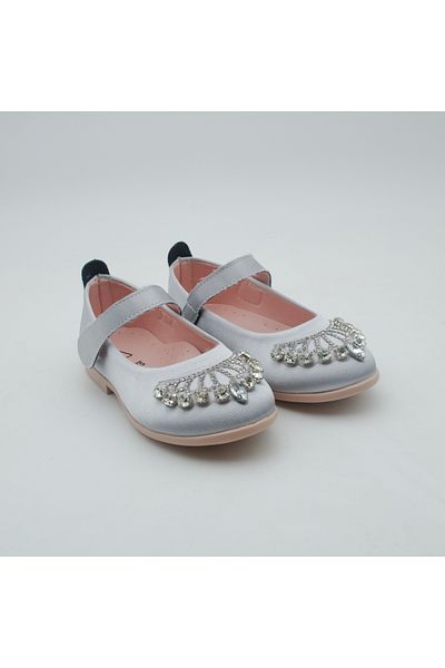 Arçın Shoes Girl's Satin Stone Detailed Ballerina Shoes - Comfortable and Stylish Design