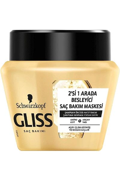 Gliss Schwarzkopf Gliss Aqua Revive - 2-in-1 Moisturizing Hair Mask, 300 ml