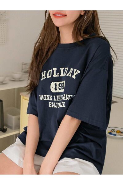 pandy Unisex Holiday Printed Oversize Short Sleeve T-Shirt