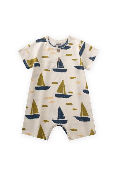 Cigit Patterned Jumpsuit 0-4 Years Ecru