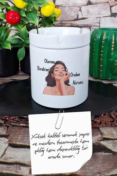 qoeuyl boutique I Just Let It Go You Get It There Motivational Funny Gift Printed Ceramic Lid Odorless Ashtray