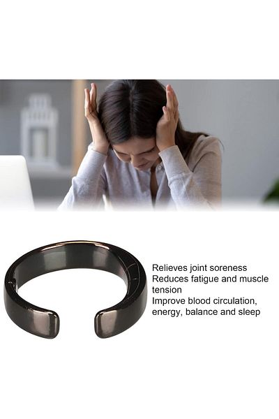 COOYA Migraine Ring,Adjustable Acupressure Magnetic Ring for Migraine Relief, Stainless for Men Women