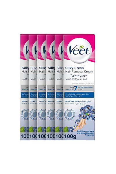 Veet Hair Removal Cream Sensitive Skin 100ml Twin Pack x3