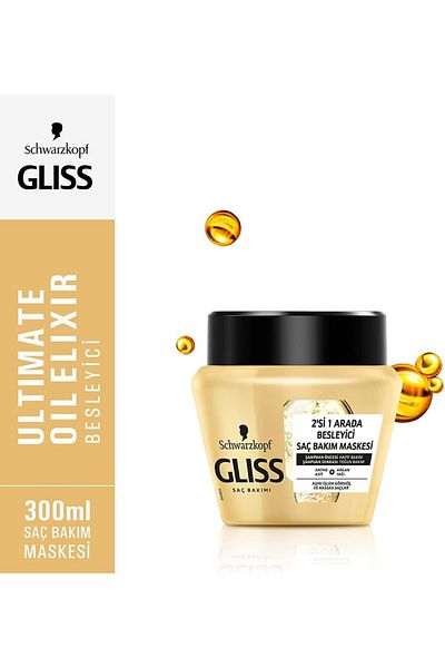 Gliss Schwarzkopf Gliss Aqua Revive - 2-in-1 Moisturizing Hair Mask, 300 ml