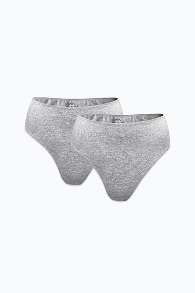 Malabadi Women's Gray 2 Pack Modal High Waist String Thong 178