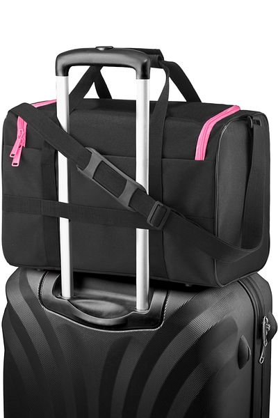 zagatto Wizz Air/Ryanair cabin travel bag 20L, black-pink, waterproof, 40x20x25 cm, ZG837