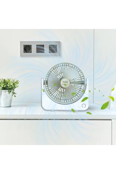 DAR Ventilator Portabil cu incarcare USB , 3 Trepte de viteza , Verde 165-17