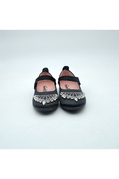 Arçın Shoes Girl's Satin Stone Detailed Ballerina Shoes - Comfortable and Stylish Design