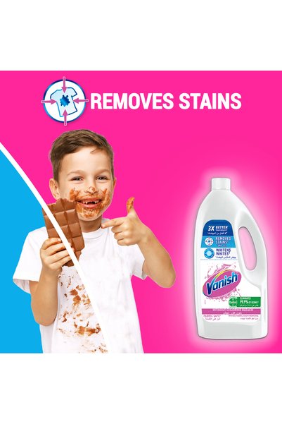 Vanish Laundry Stain Remover For White Clothes, 3 L + 1 L White Liquid (Pack of 2) x2