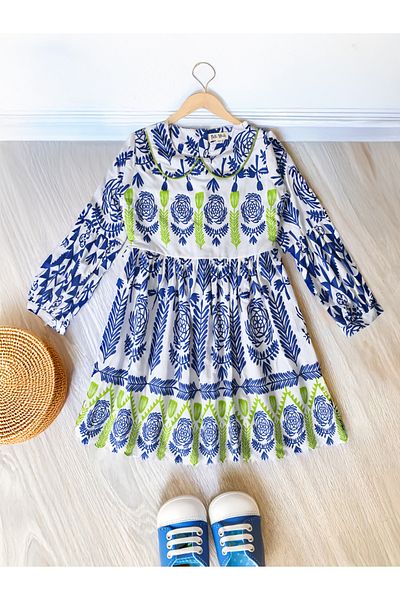 Bella Moda By Styli All-Over Printed Peter Pan Collared A-Line Dress