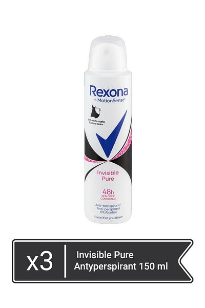 Rexona Rexona Invisible Pure Αντιιδρωτικό 150 ml x 3 τεμάχια